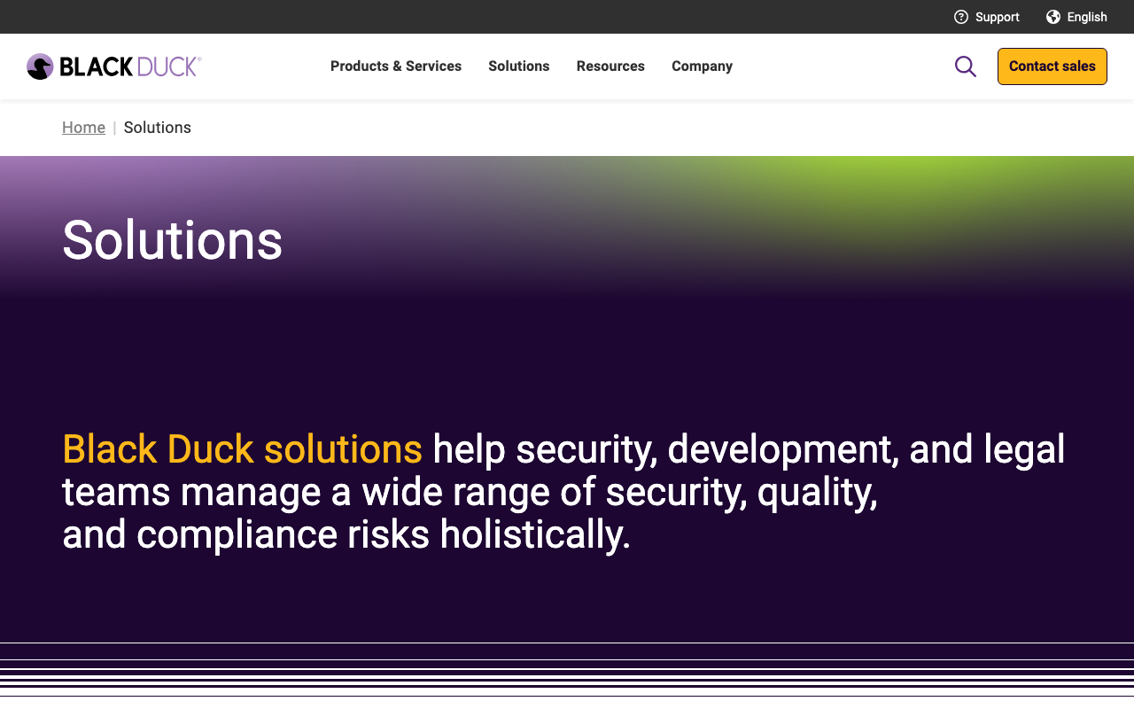 Black Duck security scanning tool features overview screenshot