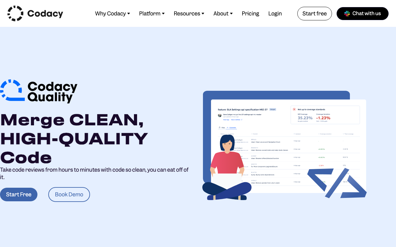 Codacy code quality platform dashboard screenshot