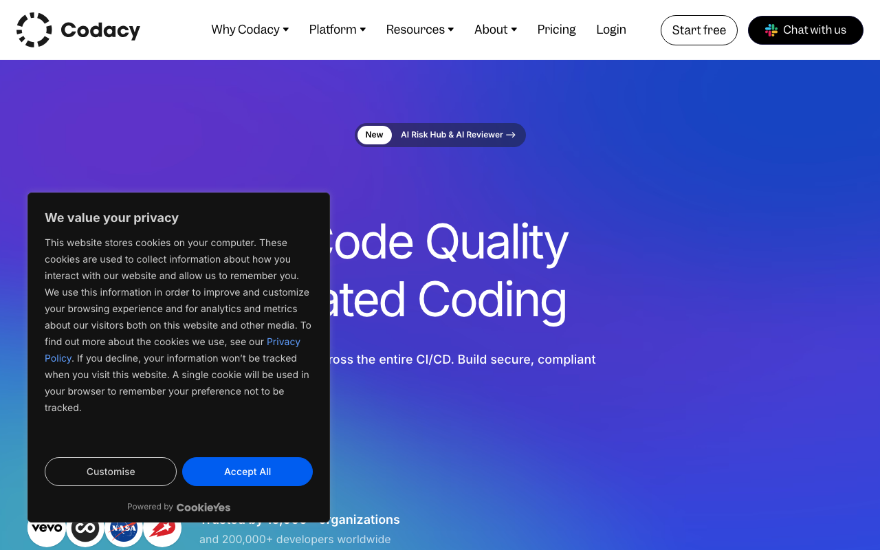 Codacy code quality platform screenshot