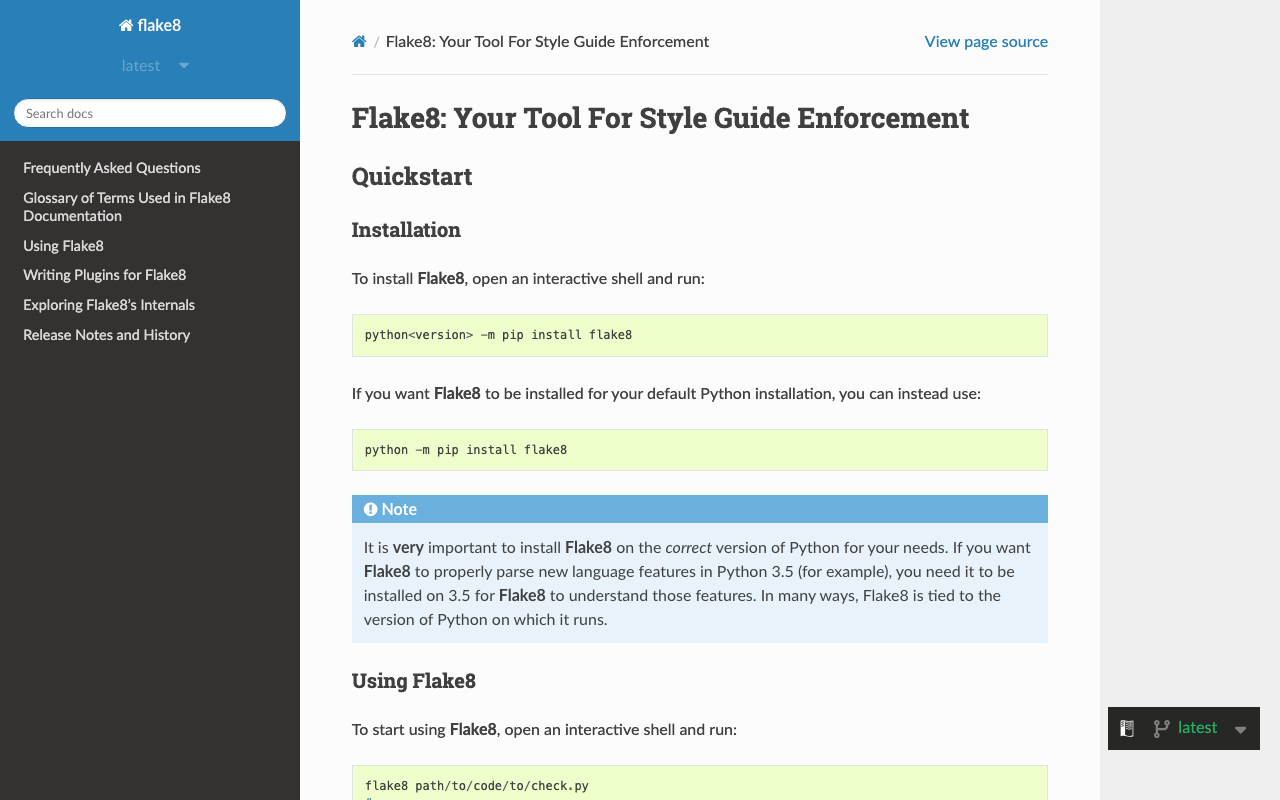 Flake8 code quality platform features overview screenshot
