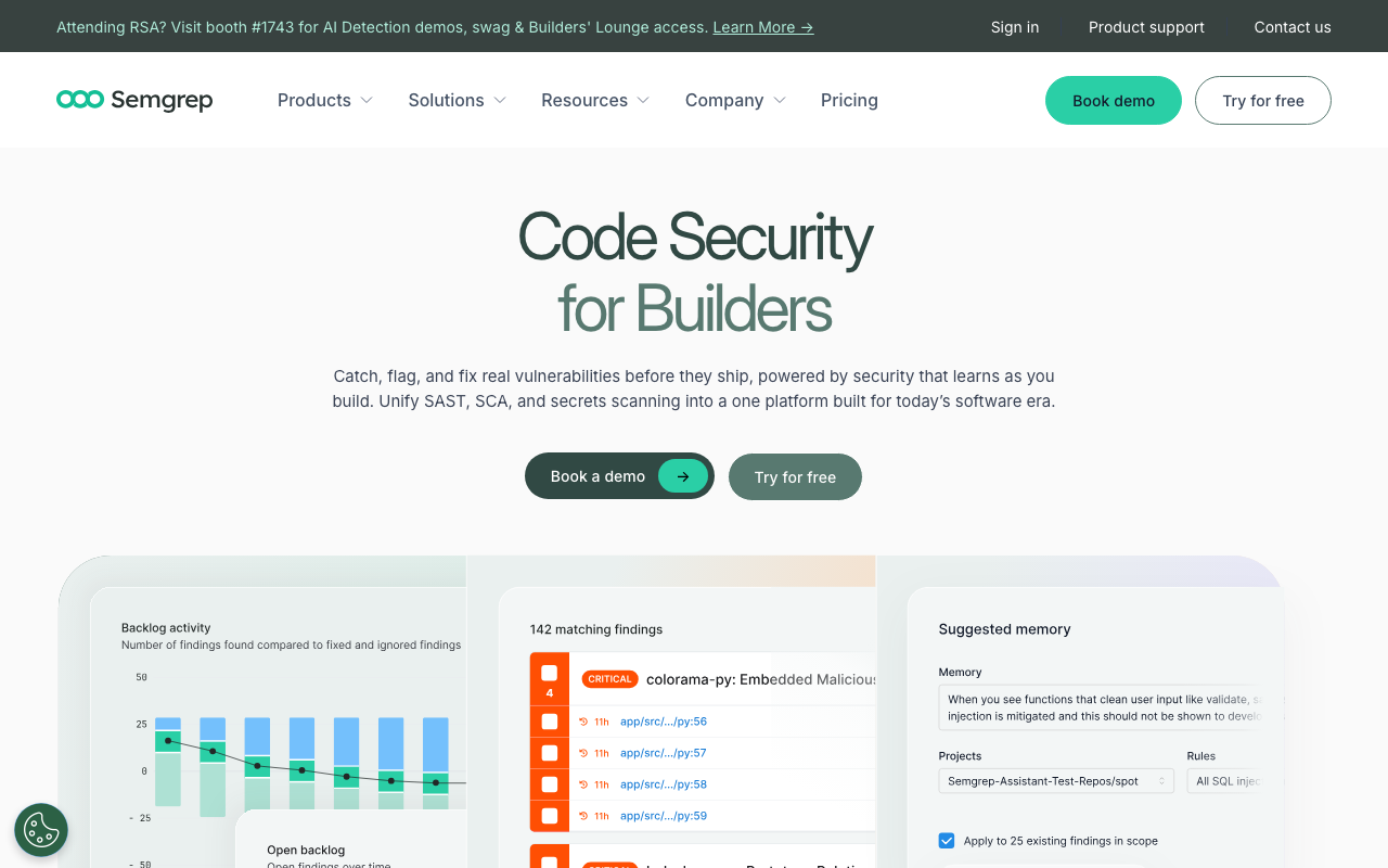Semgrep security scanning tool screenshot