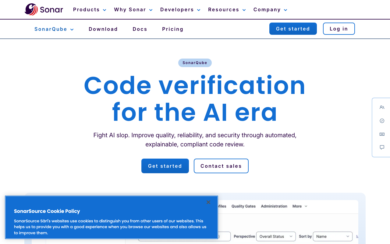 SonarQube static analysis tool screenshot